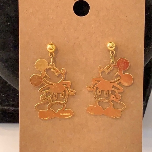 Disney Jewelry - 💐5/25 Disney Mickey Mouse gold tone earrings